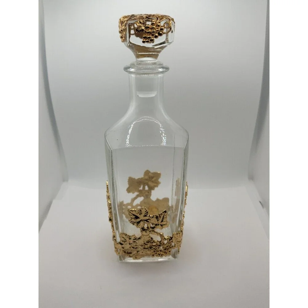 Crystal Decanter Arthur Court Gold Grape Vines